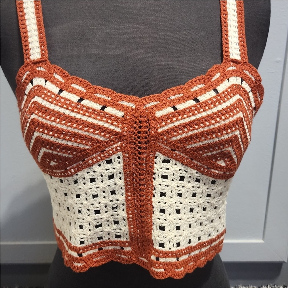 JASON WU Crochet Knit Crop Top Size: 10 NWT